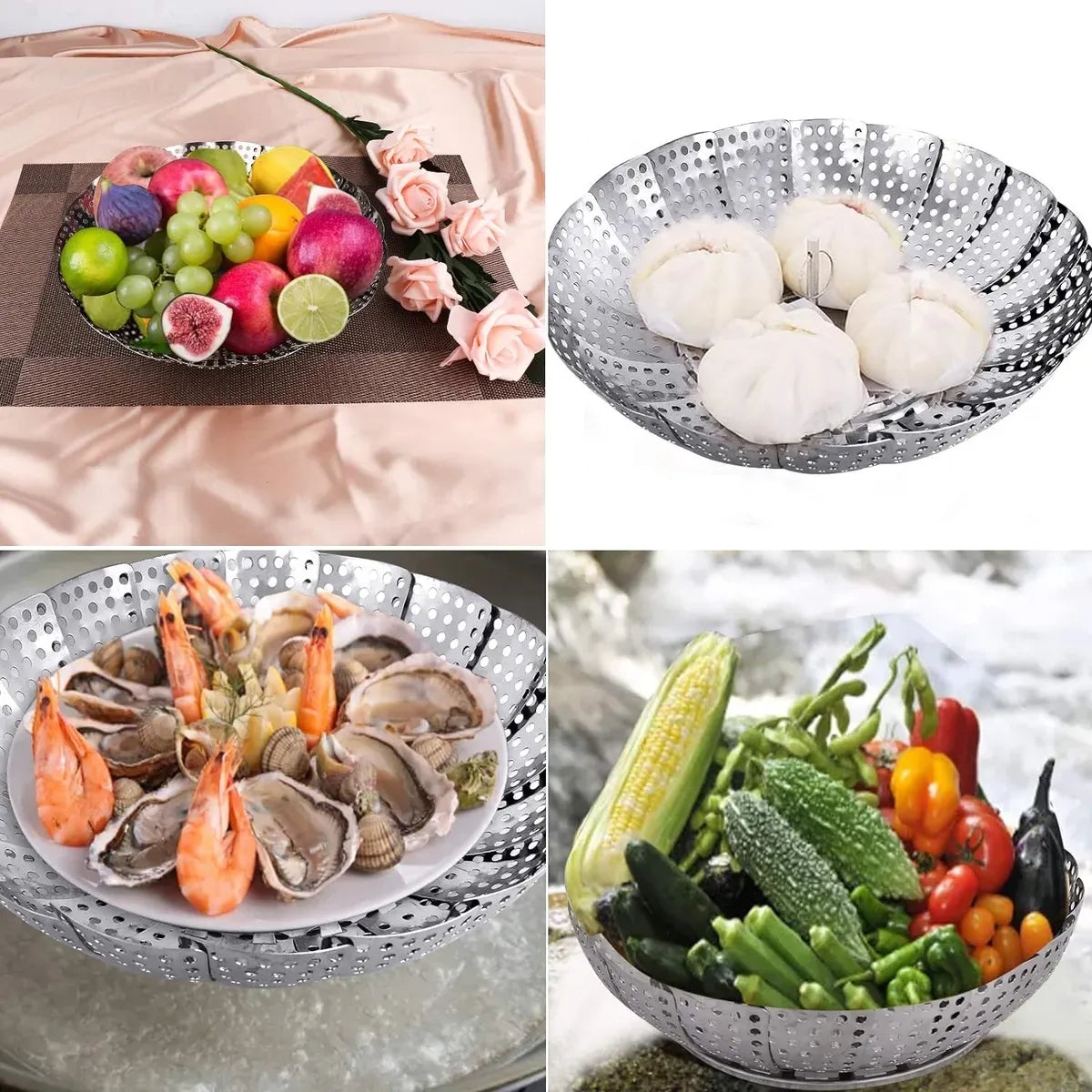 Vaporera De Acero Inoxidable Ideal Para Verduras