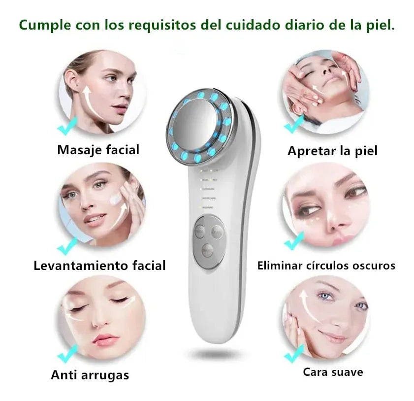 CLEOSKIN - Masajeador Facial eléctrico con Fototerapia