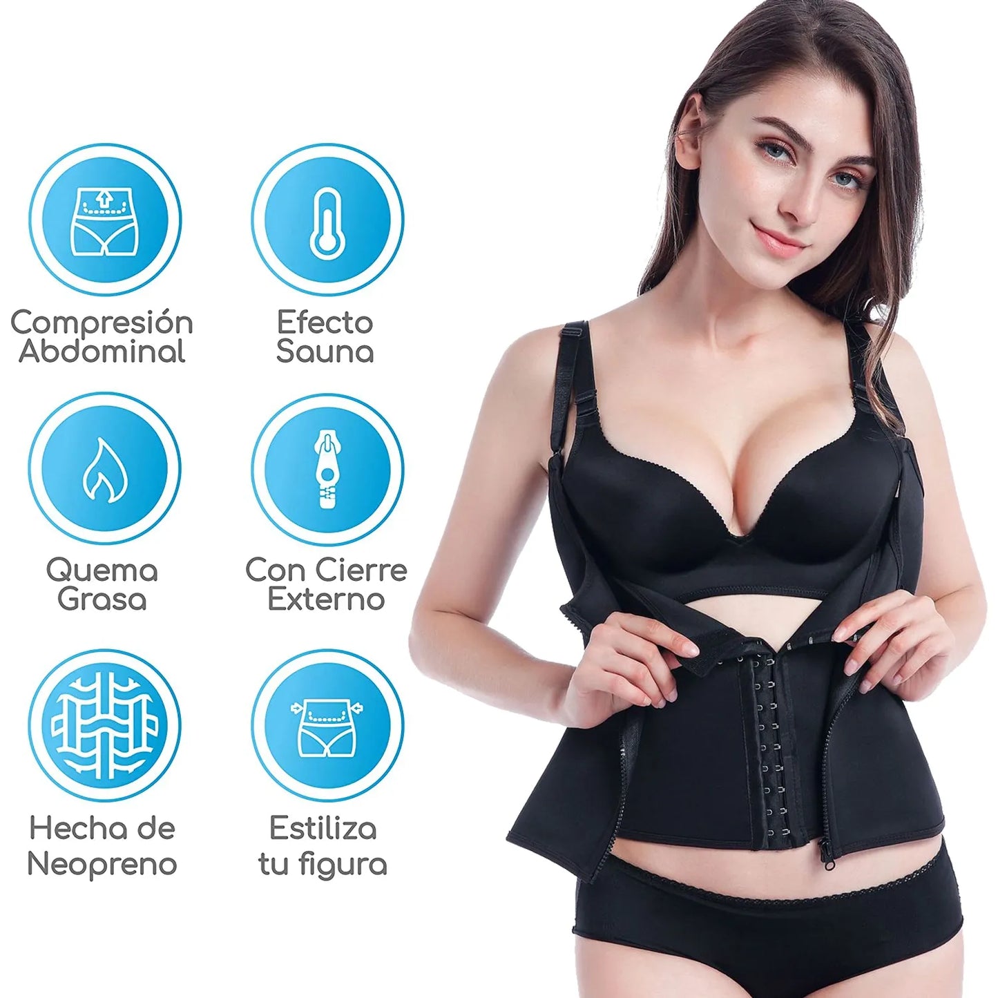 🐝 Faja Deportiva Corsé Cintura de Avispa – Doble Cierre Ajustable
