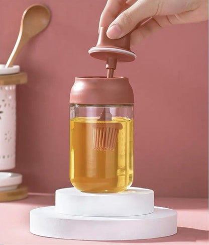 Aceitero con Pincel y Dosificador – Cocina Fácil y Sin Desperdicio