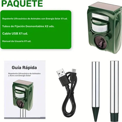 Repelente Ultrasónico de Animales con Sensor de Movimiento – Protege tu Hogar y Jardín