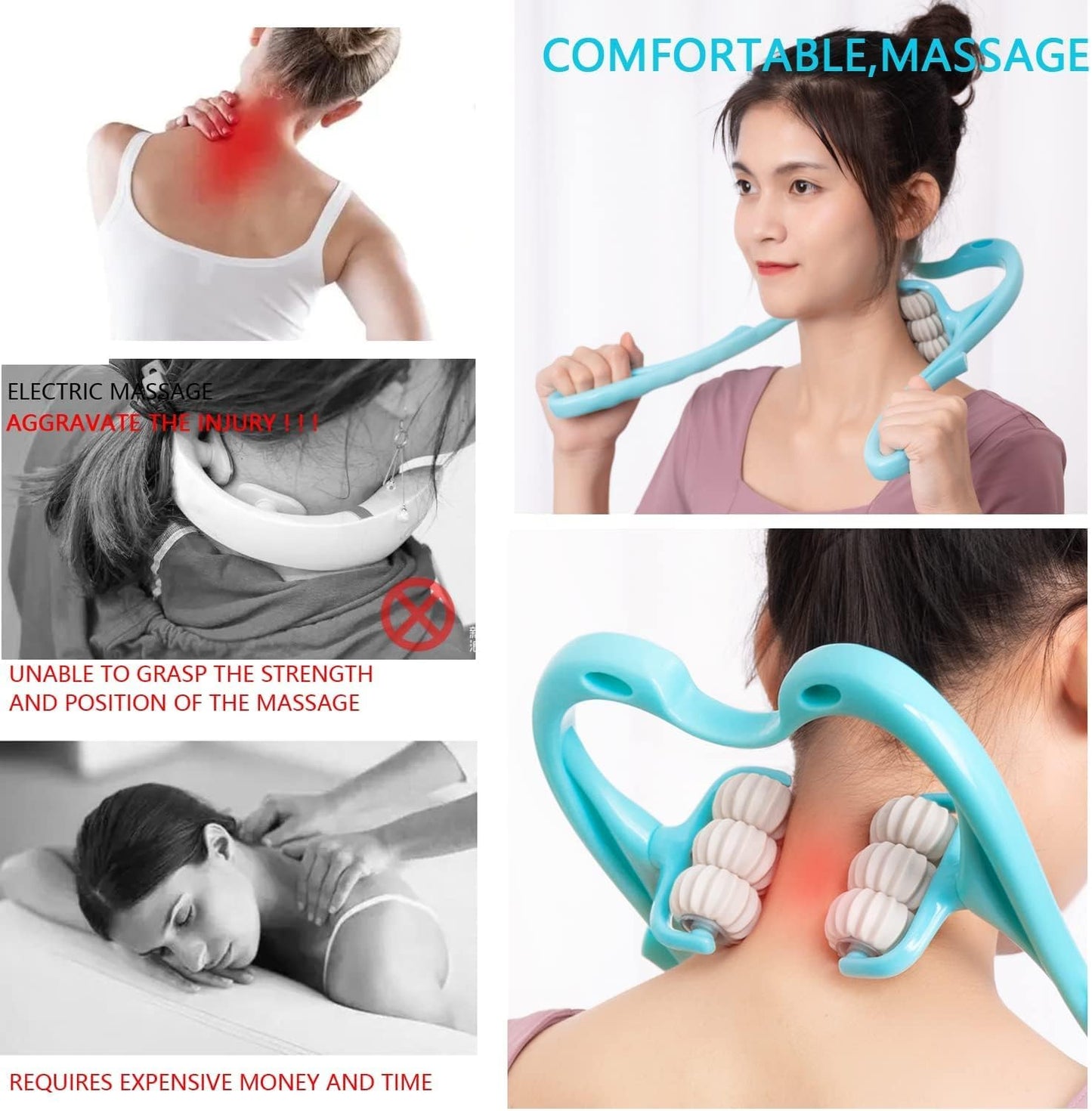 Masajeador de Cuello Manual – Alivio Instantáneo para Tensión y Estrés