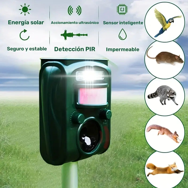 Repelente Ultrasónico de Animales con Sensor de Movimiento – Protege tu Hogar y Jardín