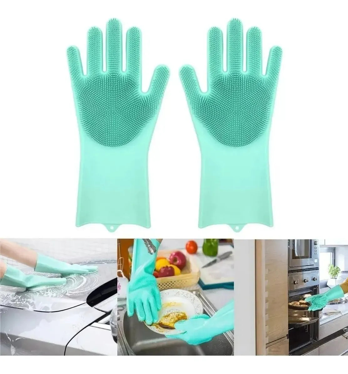Guantes De Silicona Multiuso Para Limpieza - 1 PAR