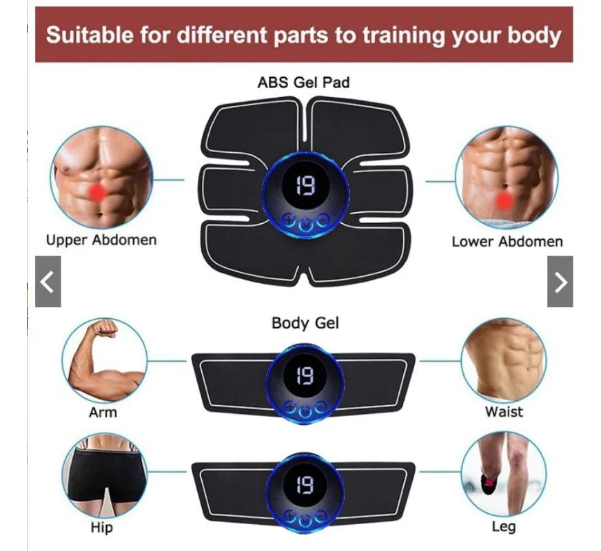 Estimulador Muscular Recargable Usb Brazos / Abdomen