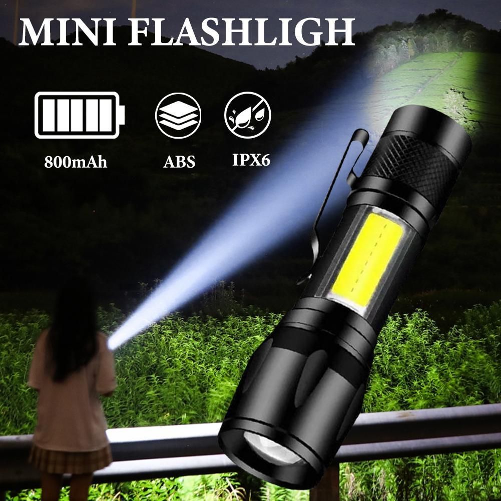 🔦 Linterna Táctica LED Mini Recargable USB – Zoom Ajustable & Ultra Resistente
