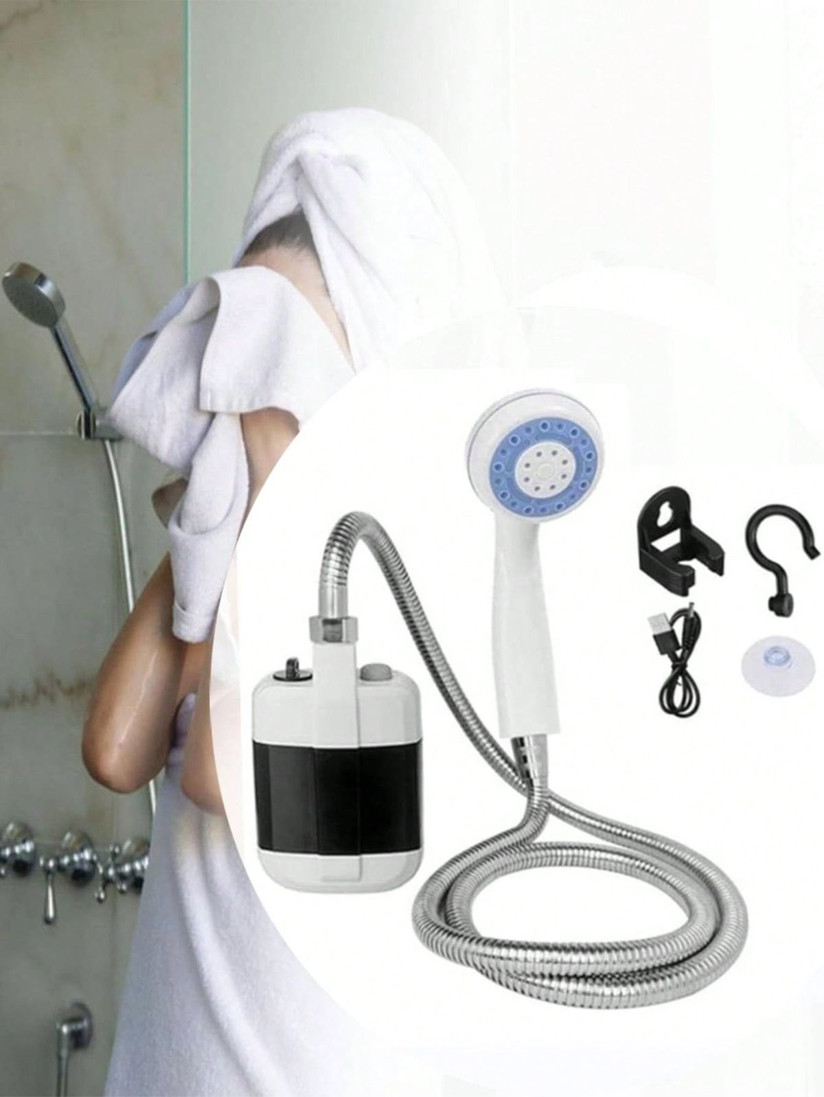 Ducha de Mano Portátil Recargable – Baño en Cualquier Lugar