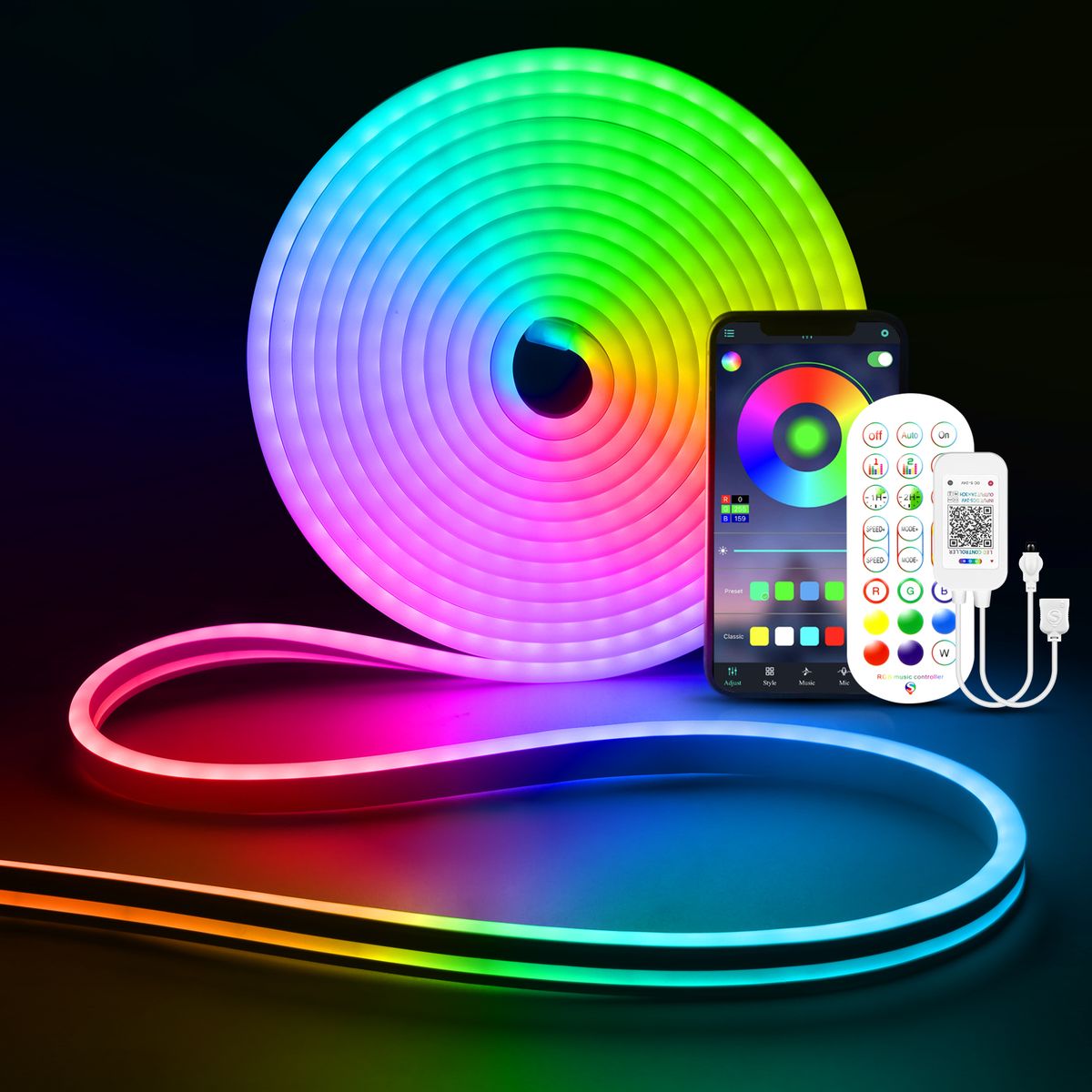Tira Neón 5m RGB con Control App – Ilumina tus Espacios con Estilo