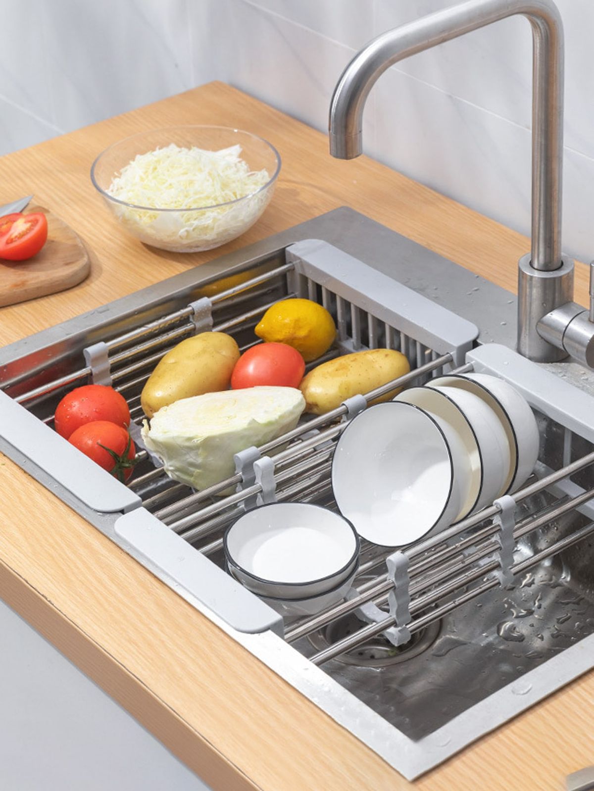 Escurridor de Verduras Extensible para Bacha – Comodidad y Practicidad en tu Cocina