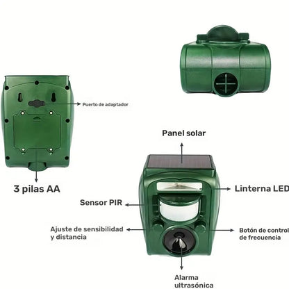 Repelente Ultrasónico de Animales con Sensor de Movimiento – Protege tu Hogar y Jardín